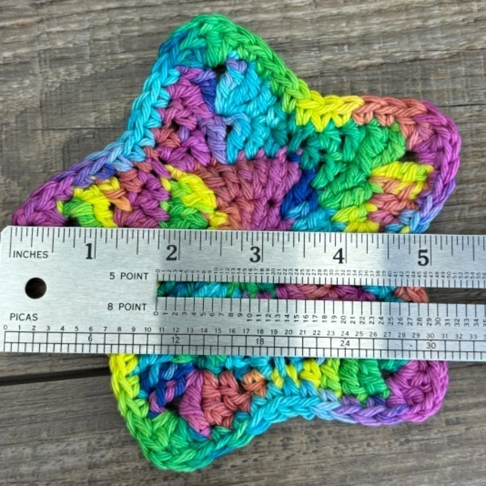 Rainbow‎ Star Cup Mug Coasters Set of 4 Handcrafted Crochet by Seller Cotton